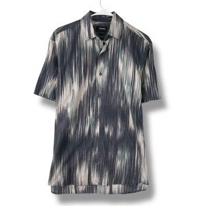 Pull & Bear Resort Shirt Mens S Small Short Sleeve Button Down Abstract Print